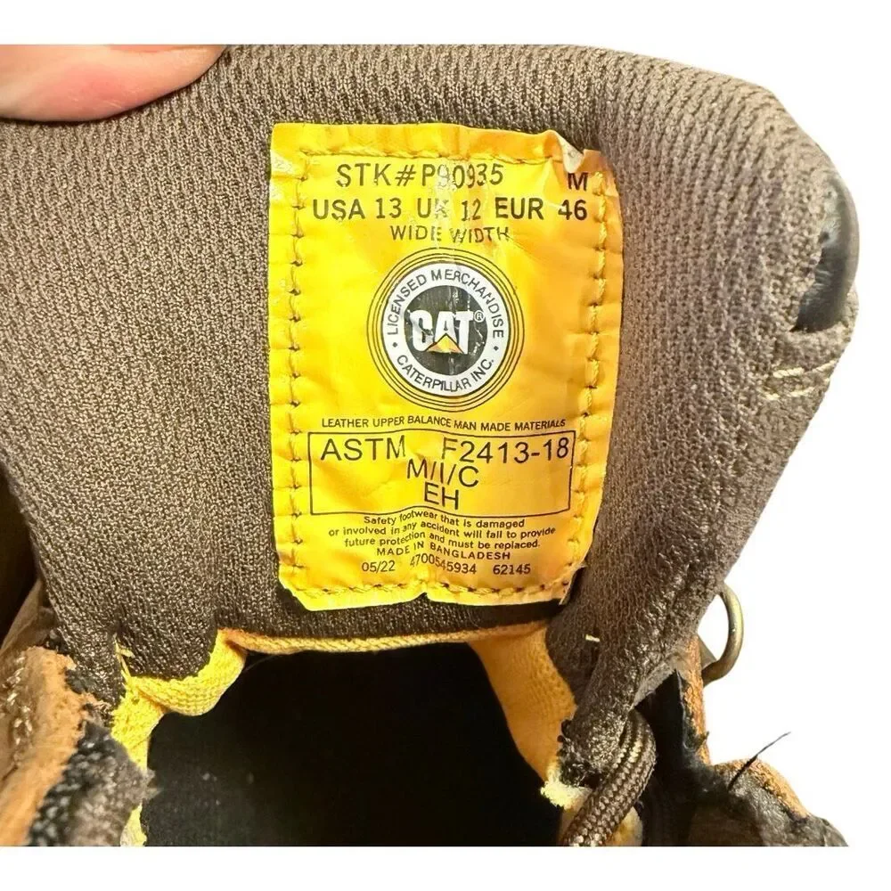 Caterpillar Threshold Steel Toe Boots Size 13 Wide Width